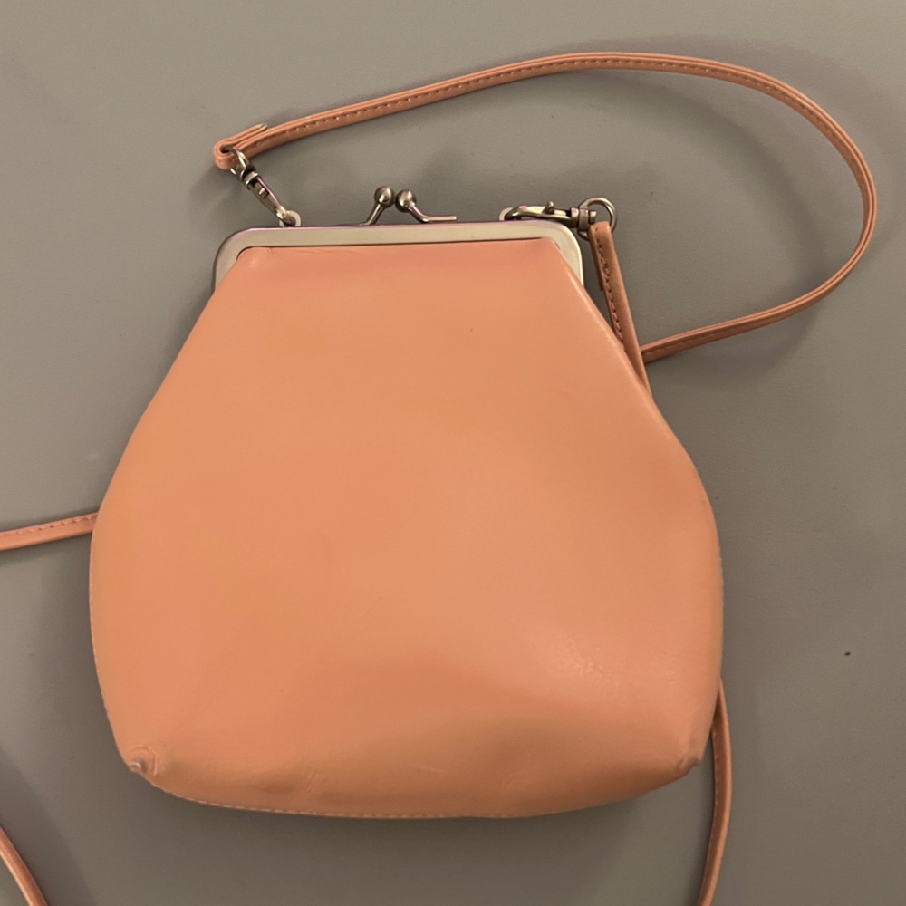 Pinky peach crossbody vintage 80s coin purse